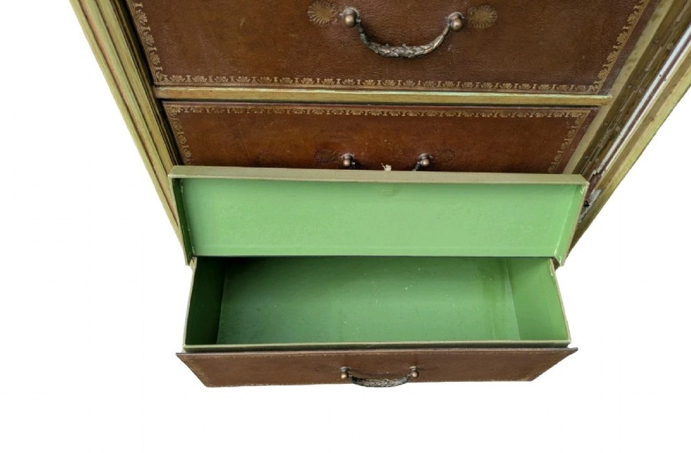 Neat French Chest Leather Drawers View VI