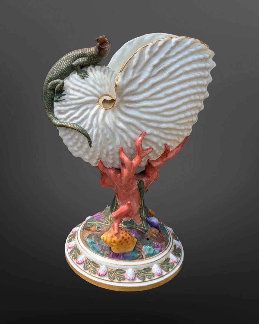 Beautiful Royal Worcester Nautilus Shell Vase