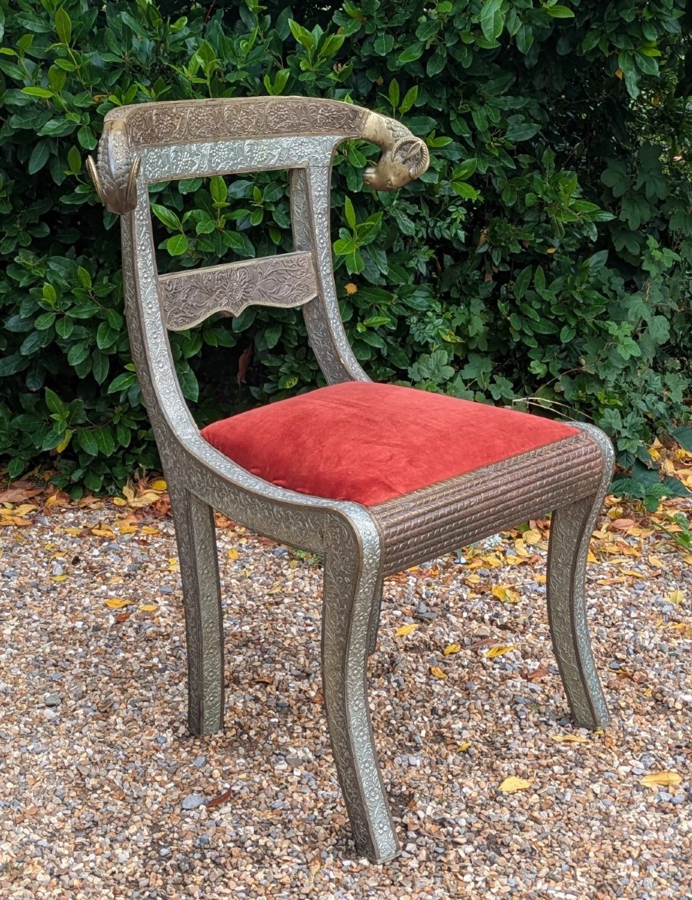 Indian Wedding Chair Rams Heads Silver