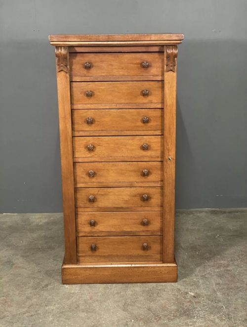 large antique mahogany wellington chest - CATEGORY: ANTIQUE CHEST OF DRAWERS - DATED EDWARDIAN