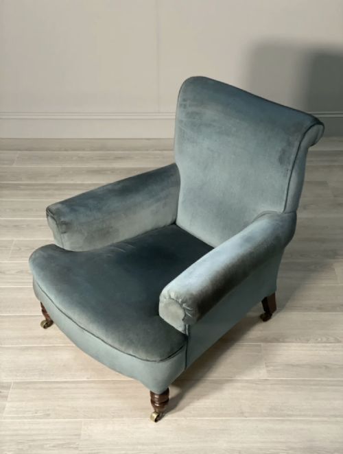 A DEEP SEATED 19TH CENTURY HOWARD STYLE ARMCHAIR - ADDITIONAL PHOTO 7