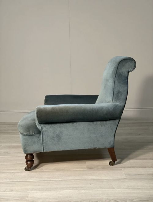 A DEEP SEATED 19TH CENTURY HOWARD STYLE ARMCHAIR - ADDITIONAL PHOTO 9