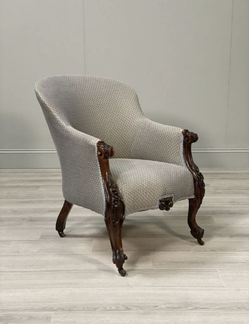 19th century carved rosewood armchair - CATEGORY: ANTIQUE CHAIRS - DATED 19TH CENTURY