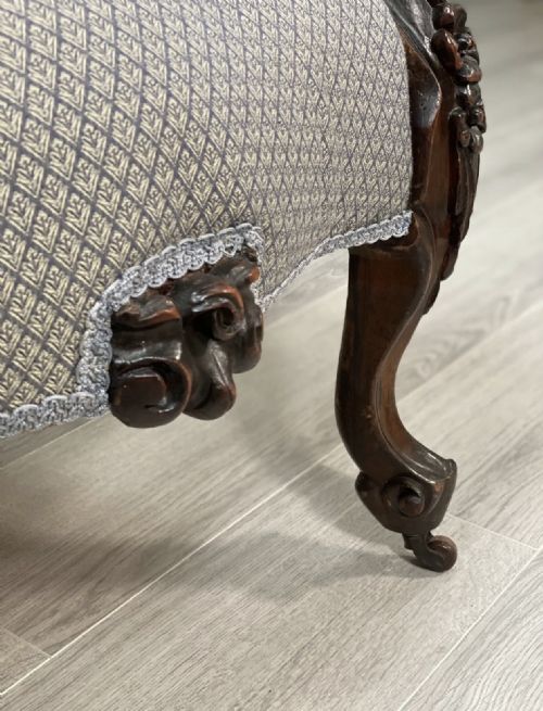 19TH CENTURY CARVED ROSEWOOD ARMCHAIR - ADDITIONAL PHOTO 3