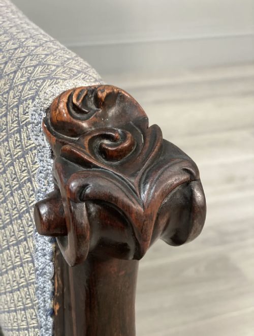 19TH CENTURY CARVED ROSEWOOD ARMCHAIR - ADDITIONAL PHOTO 6