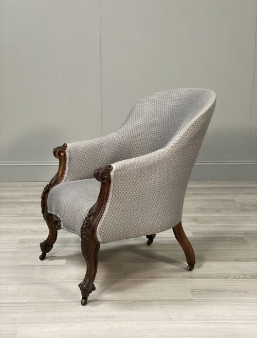 19TH CENTURY CARVED ROSEWOOD ARMCHAIR - ADDITIONAL PHOTO 8