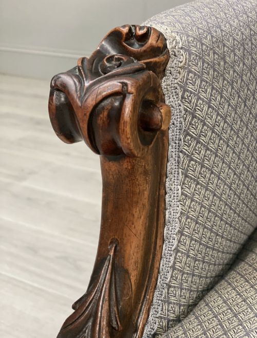 19TH CENTURY CARVED ROSEWOOD ARMCHAIR - ADDITIONAL PHOTO 9