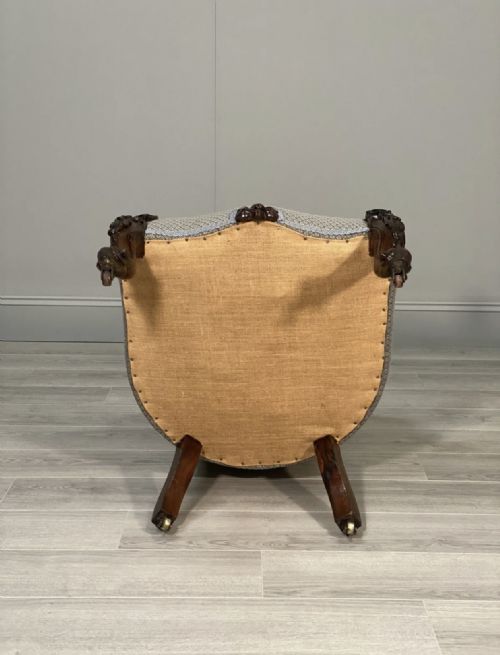 19TH CENTURY CARVED ROSEWOOD ARMCHAIR - ADDITIONAL PHOTO 11