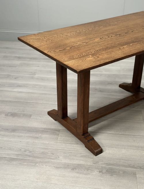 ARTS CRAFTS OAK REFECTORY TABLE C1930 - ADDITIONAL PHOTO 1