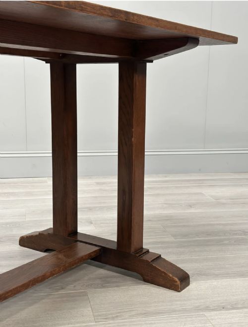 ARTS CRAFTS OAK REFECTORY TABLE C1930 - ADDITIONAL PHOTO 4