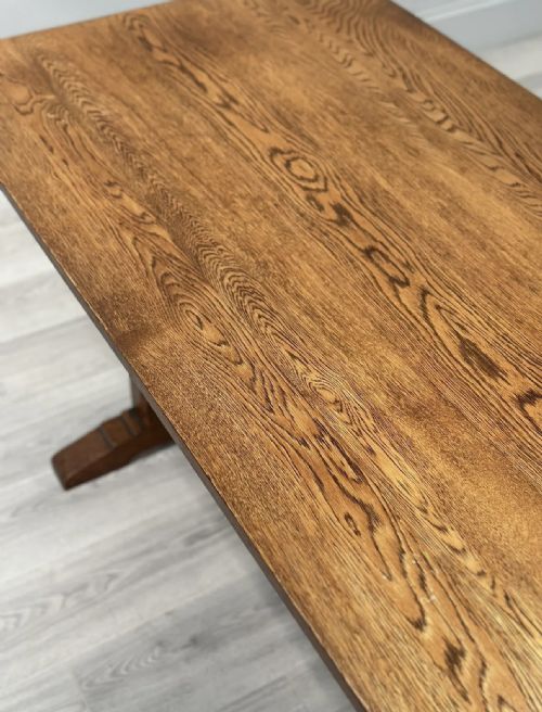 ARTS CRAFTS OAK REFECTORY TABLE C1930 - ADDITIONAL PHOTO 11