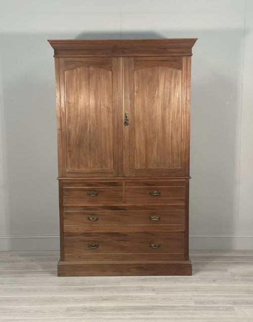 antique walnut linen press by maple co - CATEGORY: ANTIQUE CUPBOARDS - DATED 1900