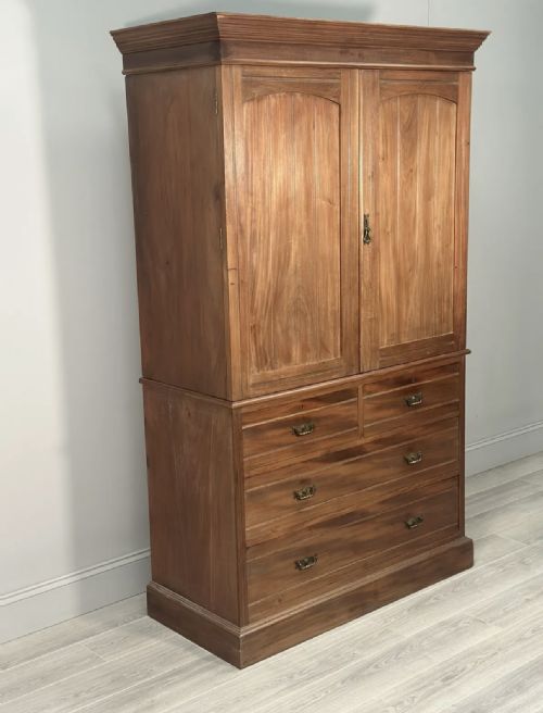 ANTIQUE WALNUT LINEN PRESS BY MAPLE CO - ADDITIONAL PHOTO 7