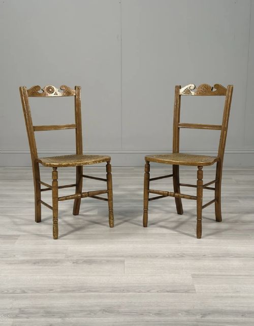 PAIR OF VICTORIAN SIDE CHAIRS IN ORIGINAL SCUMBLE PAINT