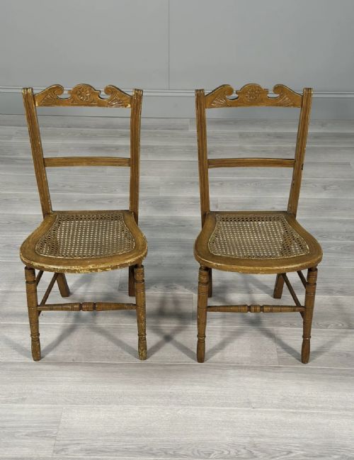 PAIR OF VICTORIAN SIDE CHAIRS IN ORIGINAL SCUMBLE PAINT - ADDITIONAL PHOTO 1