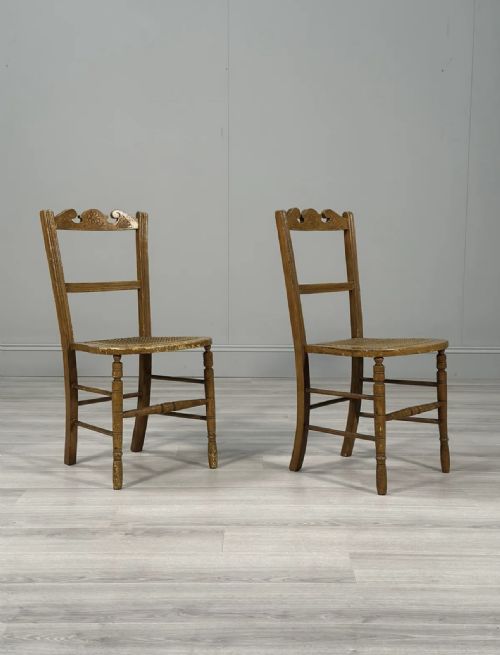 PAIR OF VICTORIAN SIDE CHAIRS IN ORIGINAL SCUMBLE PAINT - ADDITIONAL PHOTO 3