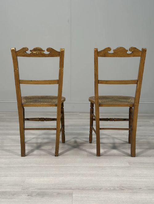 PAIR OF VICTORIAN SIDE CHAIRS IN ORIGINAL SCUMBLE PAINT - ADDITIONAL PHOTO 8