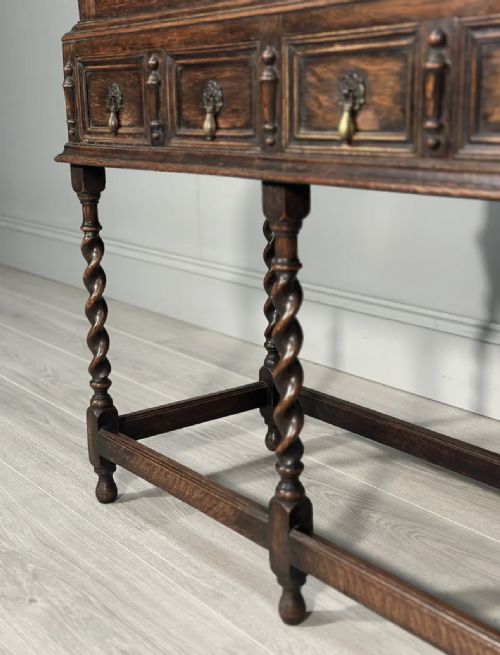 SMALL 1920S OAK DISPLAY CABINET - ADDITIONAL PHOTO 6