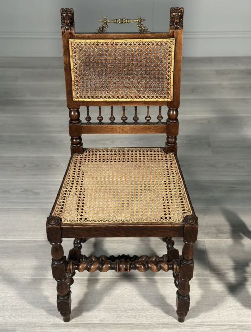 A PAIR OF 19TH CENTURY OAK RATTAN SIDE CHAIRS - ADDITIONAL PHOTO 6