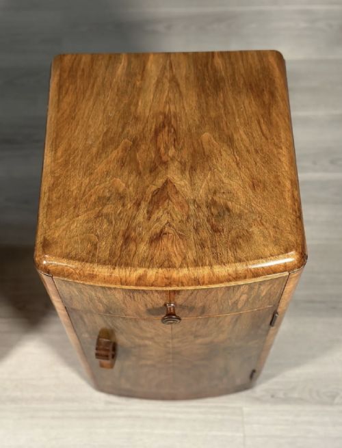 BURR WALNUT ART DECO BEDSIDE CABINETS - ADDITIONAL PHOTO 4