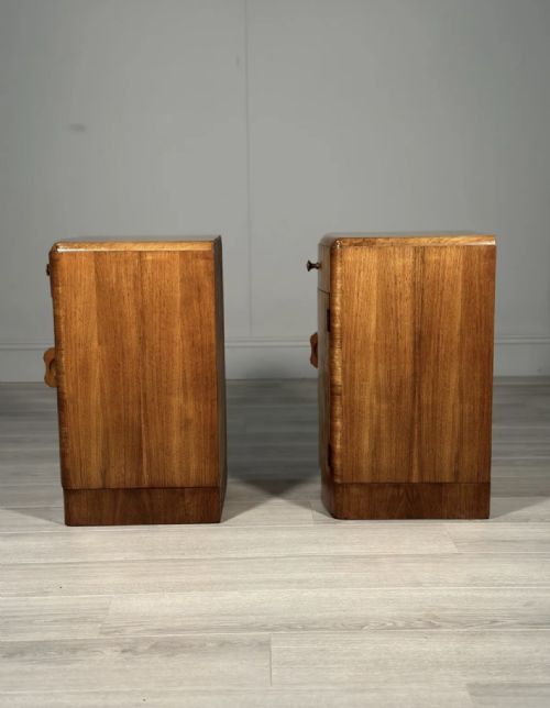 BURR WALNUT ART DECO BEDSIDE CABINETS - ADDITIONAL PHOTO 7