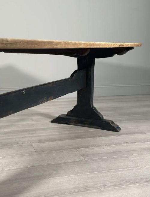 LARGE ANTIQUE PINE REFECTORY TABLE - ADDITIONAL PHOTO 2