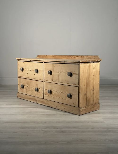 antique pine bank of drawers - CATEGORY: ANTIQUE CHEST OF DRAWERS - DATED 19TH CENTURY