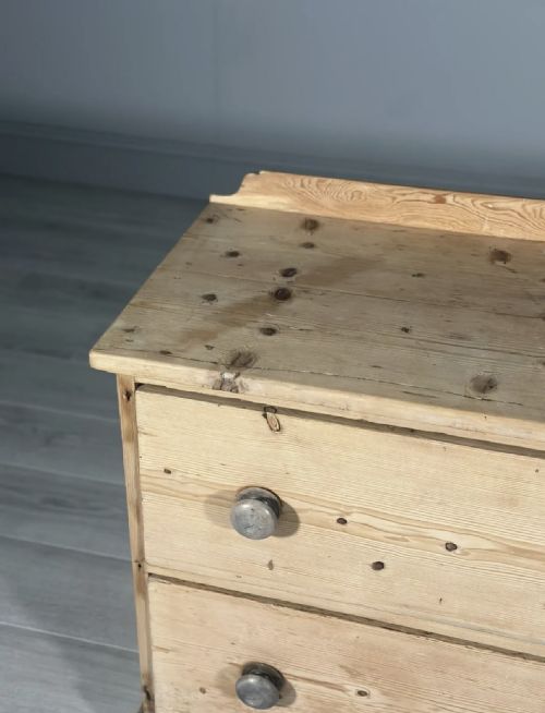 ANTIQUE PINE BANK OF DRAWERS - ADDITIONAL PHOTO 2