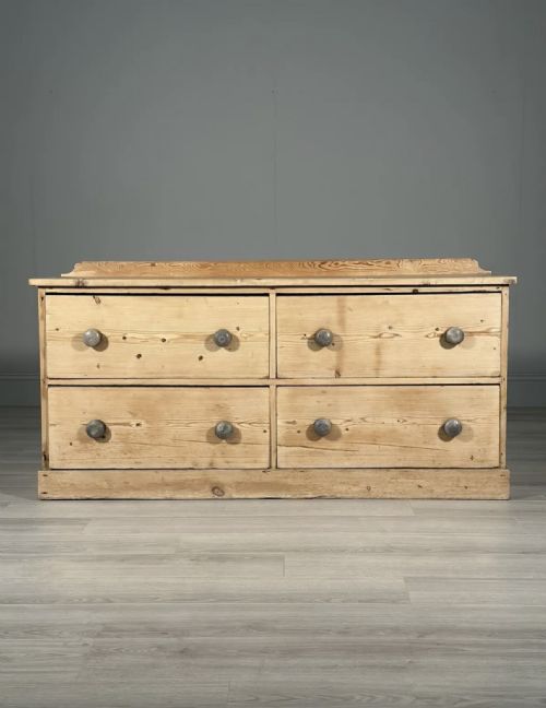 ANTIQUE PINE BANK OF DRAWERS - ADDITIONAL PHOTO 3
