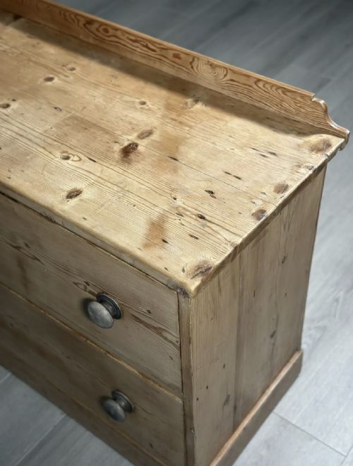 ANTIQUE PINE BANK OF DRAWERS - ADDITIONAL PHOTO 9