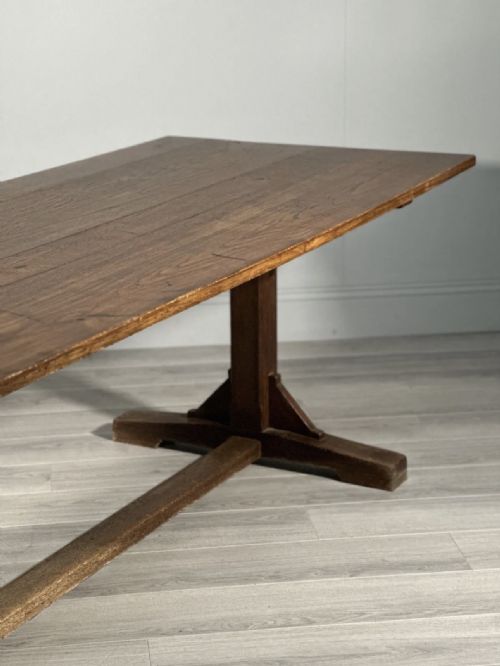 HUGE 9FT ANTIQUE OAK REFECTORY TABLE - ADDITIONAL PHOTO 2