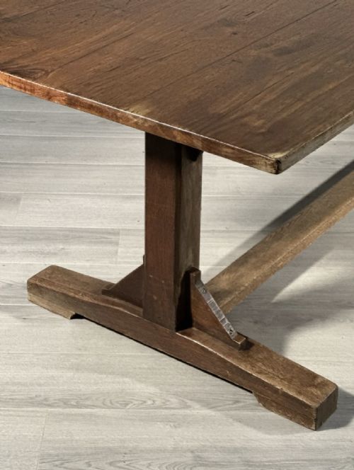 HUGE 9FT ANTIQUE OAK REFECTORY TABLE - ADDITIONAL PHOTO 3