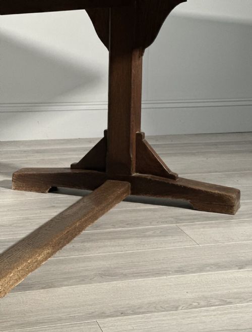 HUGE 9FT ANTIQUE OAK REFECTORY TABLE - ADDITIONAL PHOTO 4