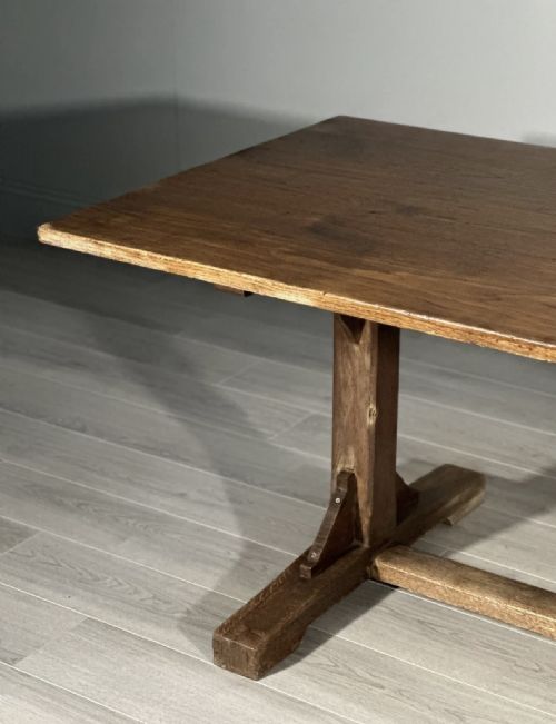 HUGE 9FT ANTIQUE OAK REFECTORY TABLE - ADDITIONAL PHOTO 6