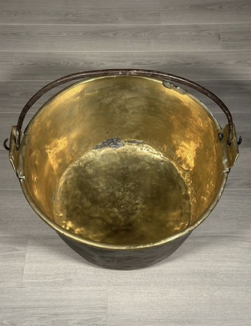 LARGE ANTIQUE BRASS CAULDRON - ADDITIONAL PHOTO 9