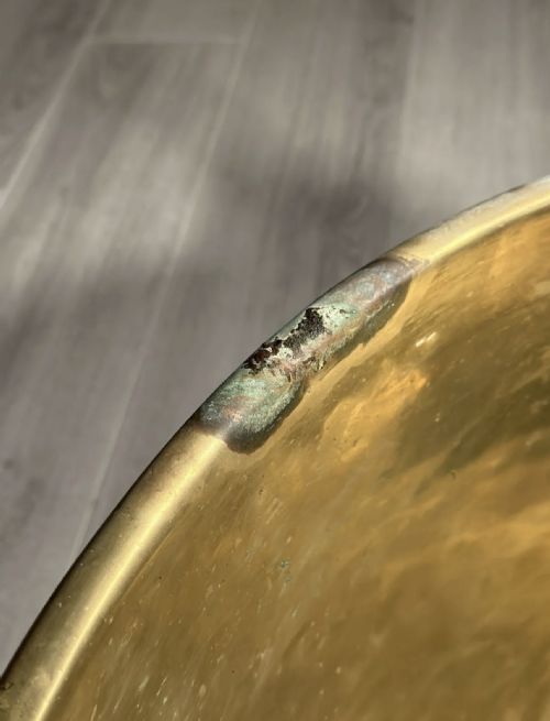 LARGE ANTIQUE BRASS CAULDRON - ADDITIONAL PHOTO 10