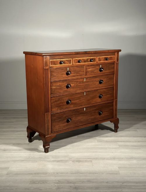 large antique mahogany chest of drawers c1840 - CATEGORY: ANTIQUE CHEST OF DRAWERS - DATED 19TH CENTURY