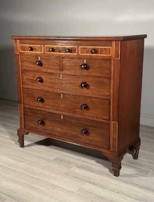 LARGE ANTIQUE MAHOGANY CHEST OF DRAWERS C1840 - ADDITIONAL PHOTO 3