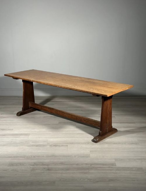 LARGE ANTIQUE OAK REFECTORY TABLE - ADDITIONAL PHOTO 1
