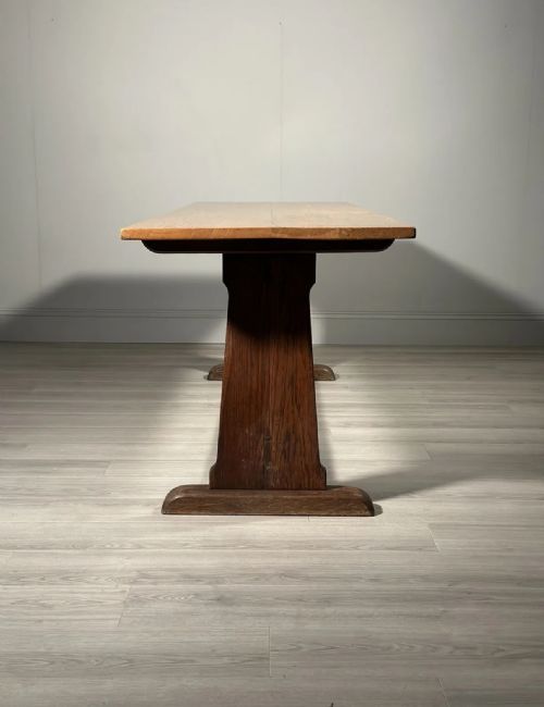 LARGE ANTIQUE OAK REFECTORY TABLE - ADDITIONAL PHOTO 7