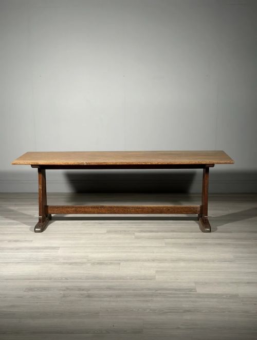 LARGE ANTIQUE OAK REFECTORY TABLE - ADDITIONAL PHOTO 8