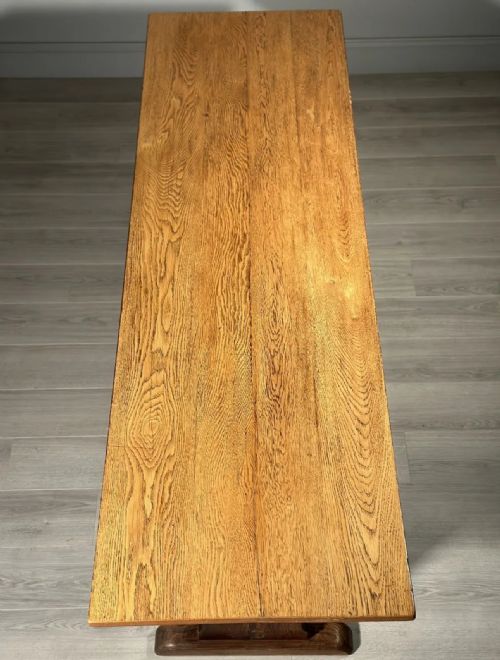 LARGE ANTIQUE OAK REFECTORY TABLE - ADDITIONAL PHOTO 9