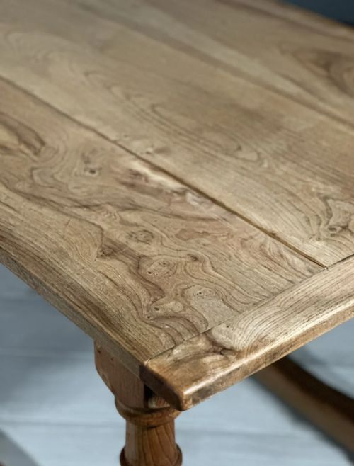 ANTIQUE ELM REFECTORY TABLE - ADDITIONAL PHOTO 8