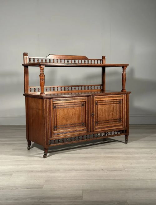 antique aesthetic movement walnut buffet sideboard c1900 - CATEGORY: ANTIQUE SIDEBOARDS - DATED 1900