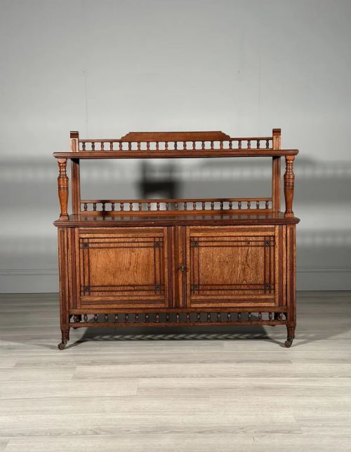 ANTIQUE AESTHETIC MOVEMENT WALNUT BUFFET SIDEBOARD C1900 - ADDITIONAL PHOTO 1