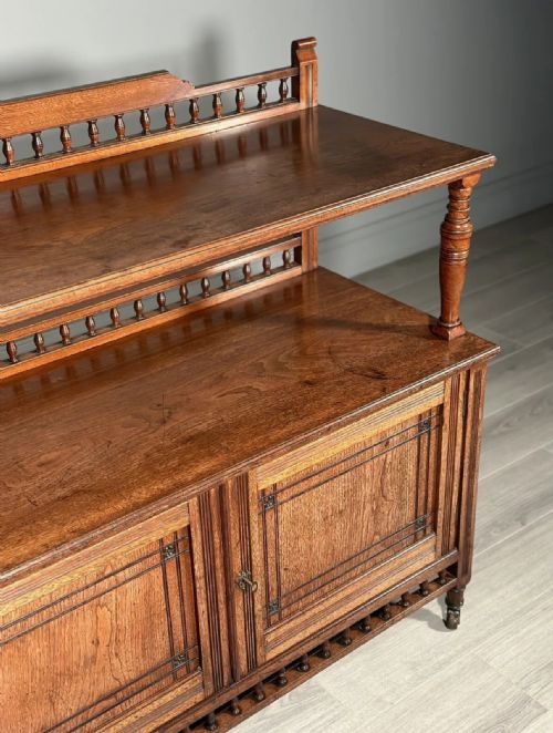 ANTIQUE AESTHETIC MOVEMENT WALNUT BUFFET SIDEBOARD C1900 - ADDITIONAL PHOTO 3