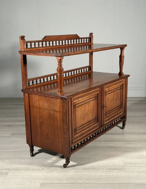 ANTIQUE AESTHETIC MOVEMENT WALNUT BUFFET SIDEBOARD C1900 - ADDITIONAL PHOTO 9