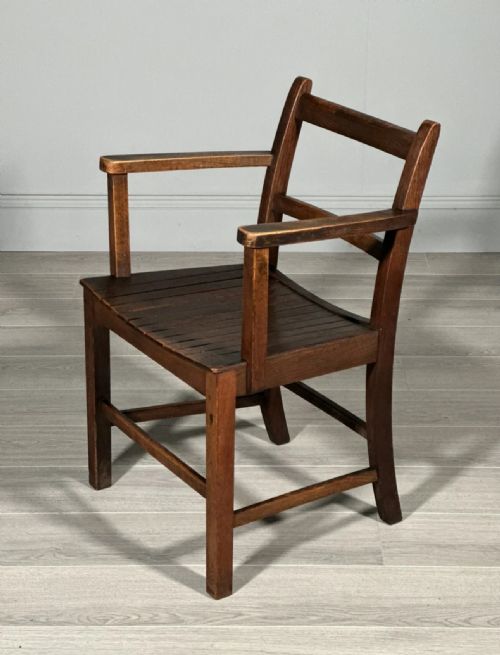 ANTIQUE HMOW OAK DESK CHAIR C1930 - ADDITIONAL PHOTO 2