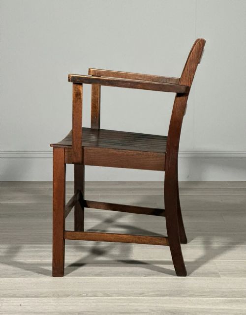 ANTIQUE HMOW OAK DESK CHAIR C1930 - ADDITIONAL PHOTO 3
