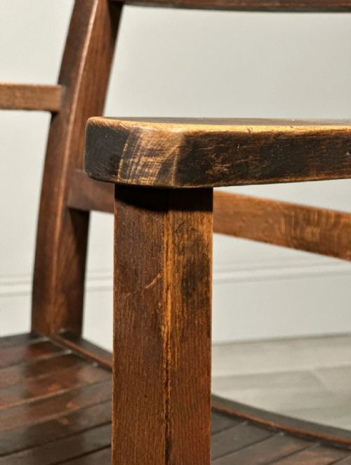 ANTIQUE HMOW OAK DESK CHAIR C1930 - ADDITIONAL PHOTO 10